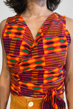 Load image into Gallery viewer, WONDER WRAP TOP | COTTON/LINEN - FOLKLORIC COLORS