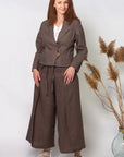 WONDER WRAP PANTS | LINEN - CINNAMON