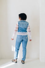 Load image into Gallery viewer, RECLAIMED JEANNIE JACKET | DENIM - LACE STRAIGHT SLEEVE - BLUE