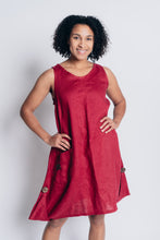 Load image into Gallery viewer, ESSENTIAL JENNA DRESS | LINEN- BERRY RED