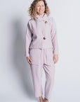 ESSENTIAL DEEP POCKET PANT in BABY PINK OEKO-TEX CERTIFIED fabric