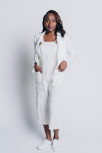 Load image into Gallery viewer, EASY STREET OVERALLS | LINEN - WHITE