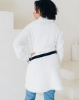 ADJUSTABLE BELT | LEATHER AND ELASTIC - JET BLACK