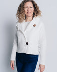 JUSTIFY JACKET HOODIE | ORGANIC WAFFLE COTTON - WHITE