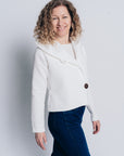JUSTIFY JACKET HOODIE | ORGANIC WAFFLE COTTON - WHITE