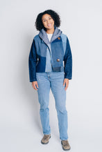 Load image into Gallery viewer, JUSTIFY JACKET HOODIE | UPCYCLED DENIM PATCHWORK - BLUES