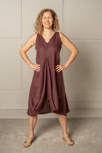 Load image into Gallery viewer, DRAPED FOREVER FROCK | LINEN - CINNAMON