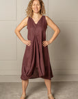 DRAPED FOREVER FROCK | LINEN - CINNAMON