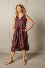 Load image into Gallery viewer, DRAPED FOREVER FROCK | LINEN - CINNAMON