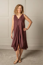 Load image into Gallery viewer, DRAPED FOREVER FROCK | LINEN - CINNAMON