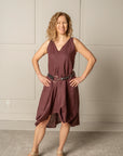 DRAPED FOREVER FROCK | LINEN - CINNAMON