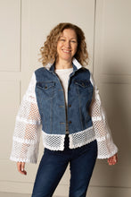Load image into Gallery viewer, RECLAIMED JEANNIE JACKET | DENIM-LACE-BELL SLEEVE - BLUE