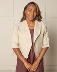 DAY TO NIGHT BOLERO JACKET | LINEN - NATURAL