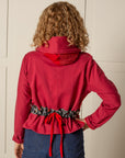 JUSTIFY CARDIGAN HOODIE | PATCHWORK ORGANIC - RUBY RED