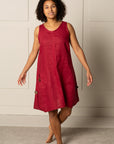 ESSENTIAL JENNA DRESS | LINEN - BERRY RED