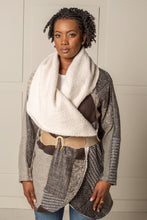 Load image into Gallery viewer, SIGNATURE MULTI - WAY CIRCLE COAT | WOOL BLEND PATCHWORK PLAID - BEIGE/CREME