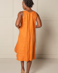 DRAPED FOREVER FROCK | LINEN - ORANGE