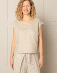 EVERY DAY CAP SLEEVE TOP | LINEN - NATURAL