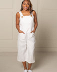 EASY STREET OVERALLS in 100% white LINEN