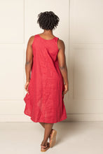 Load image into Gallery viewer, DRAPED FOREVER FROCK | LINEN - BERRY RED