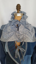 Load image into Gallery viewer, Cotton fabric collar as accessory in blue
