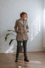 Load image into Gallery viewer, knee length linen coat with buttons