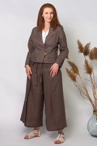 hip length jacket in cinnamon front closed