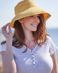 100% organic cotton yellow brimmed hat