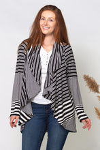 Load image into Gallery viewer, black and white striped pattern circle sweater