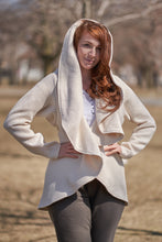 Load image into Gallery viewer, Creme circle jacket with hood