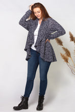 Load image into Gallery viewer, navy print circle sweater on model