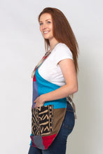 Load image into Gallery viewer, side view- Patchwork linen and cotton apron. Fully lined with front mudcloth pocket. 
