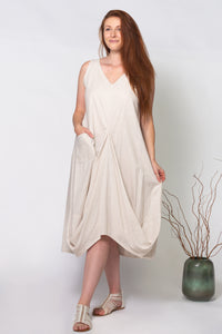 FOREVER FROCK-TAUPE STRIPE