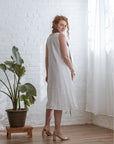 DRAWSTRINGS DRESS | LINEN - WHITE