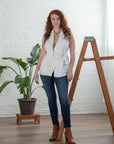 INVESTED VEST | NATURAL LINEN - WHITE