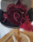 DRAPED BUCKET HAT in WOOL HERRINGBONE TWEED with colourful finishings