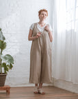 ZIP-IT JUMPSUIT | NATURAL LINEN - BEIGE