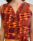 WONDER WRAP TOP | COTTON/LINEN - FOLKLORIC COLORS