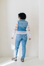 Load image into Gallery viewer, RECLAIMED JEANNIE JACKET |  DENIM - LACE STRAIGHT SLEEVE - BLUE
