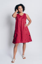 Load image into Gallery viewer, ESSENTIAL JENNA DRESS | LINEN- BERRY RED
