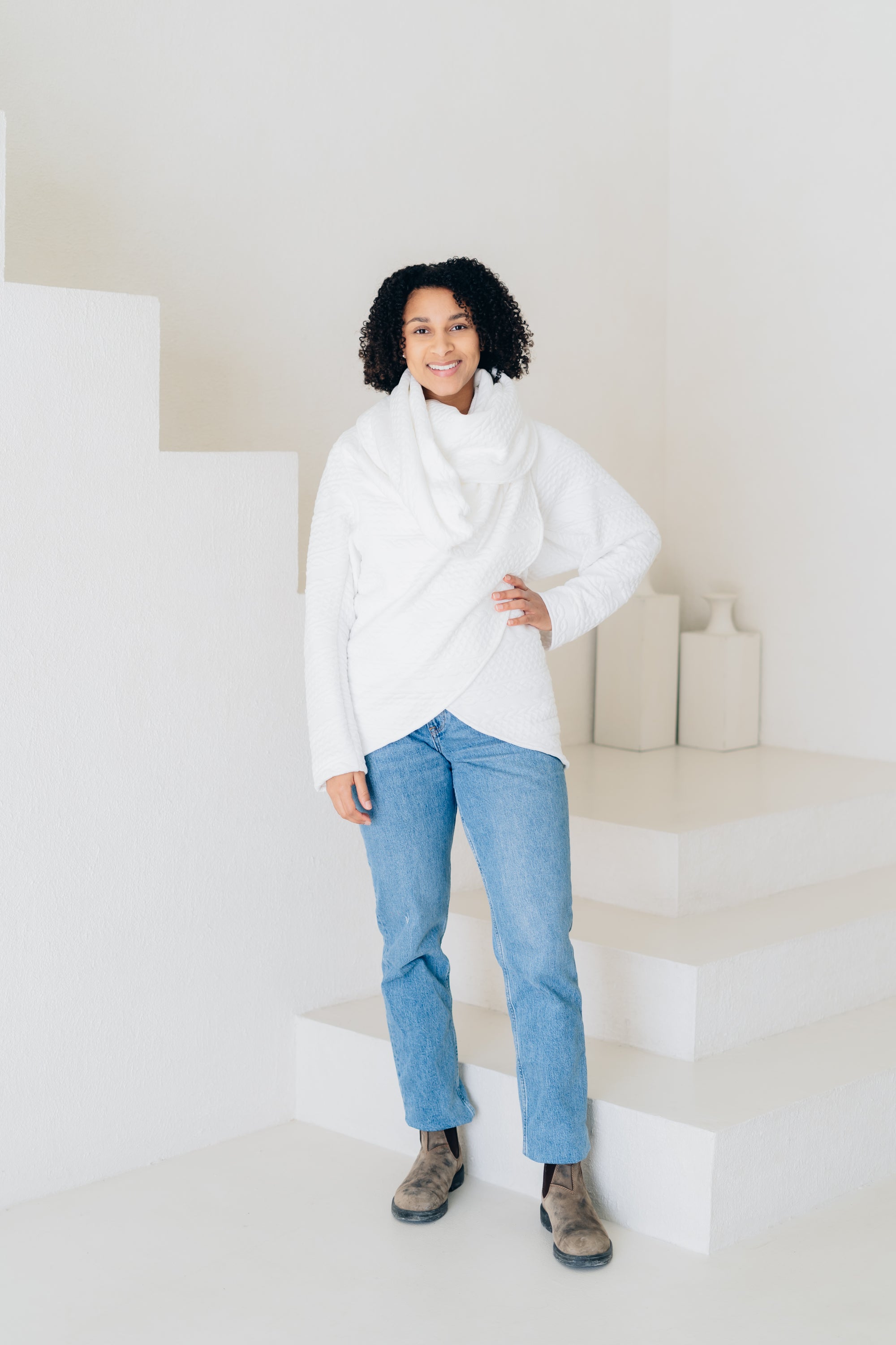 SIGNATURE MULTI-WAY CIRCLE CARDIGAN | OEKO-TEX CERTIFIED - WHITE