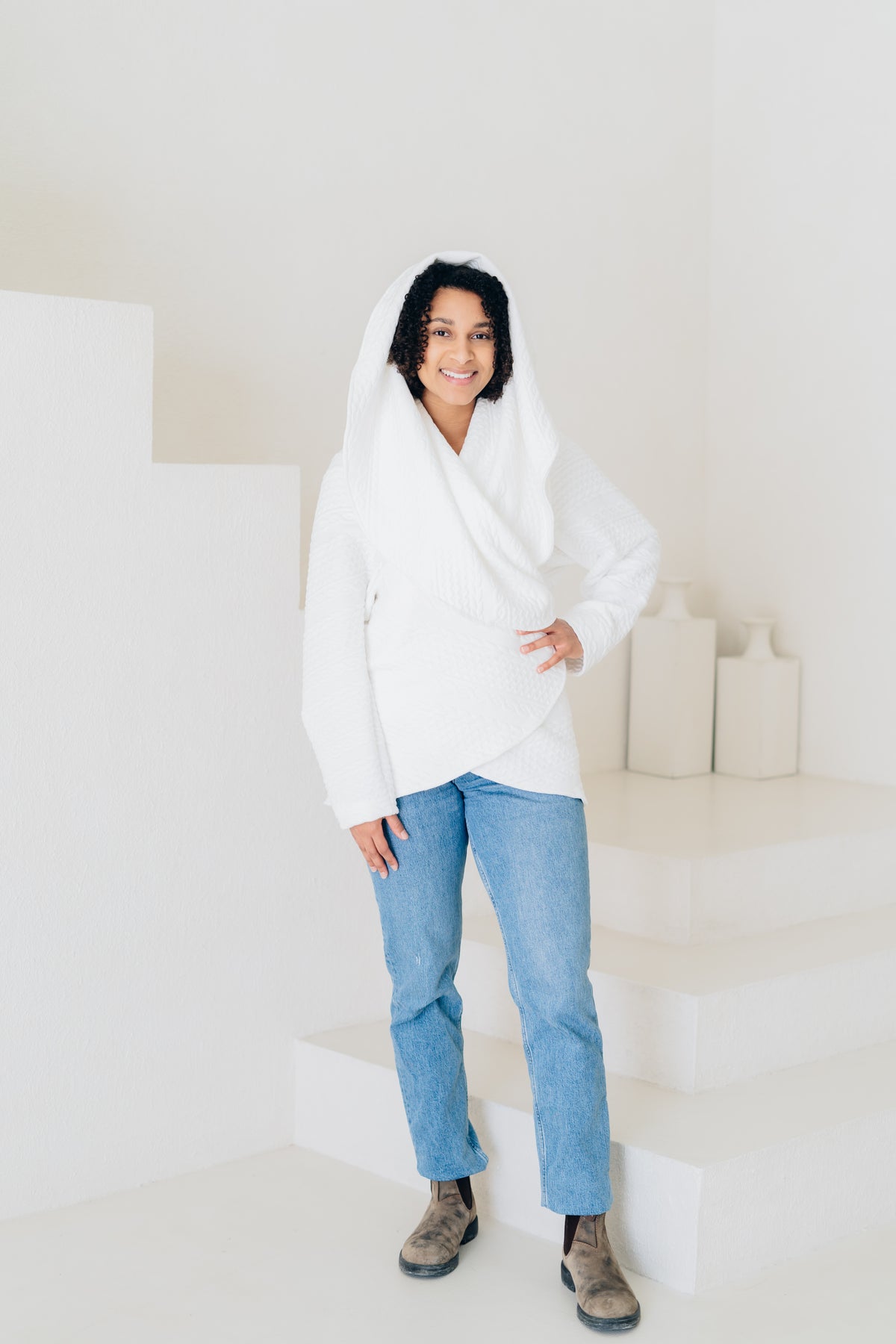 SIGNATURE MULTI-WAY CIRCLE CARDIGAN | OEKO-TEX CERTIFIED - WHITE