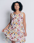 PLAYFUL CELESTE DRESS | LINEN - GARDEN PRINT