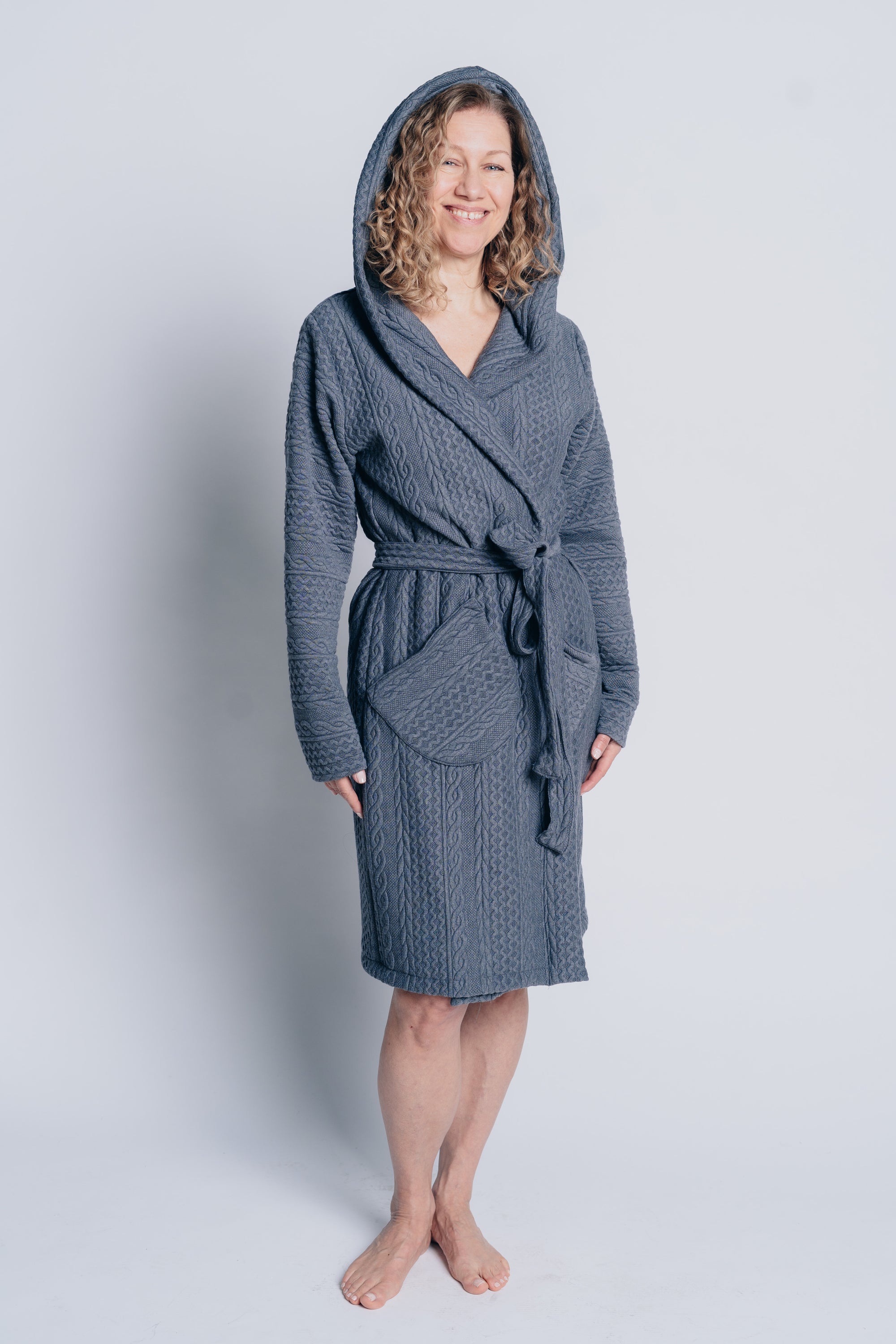 COMFY ROBE in grey OEKO-TEX CERTIFIED fabric