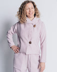 JUSTIFY JACKET HOODIE in OEKO-TEX CERTIFIED fabric in BABY PINK