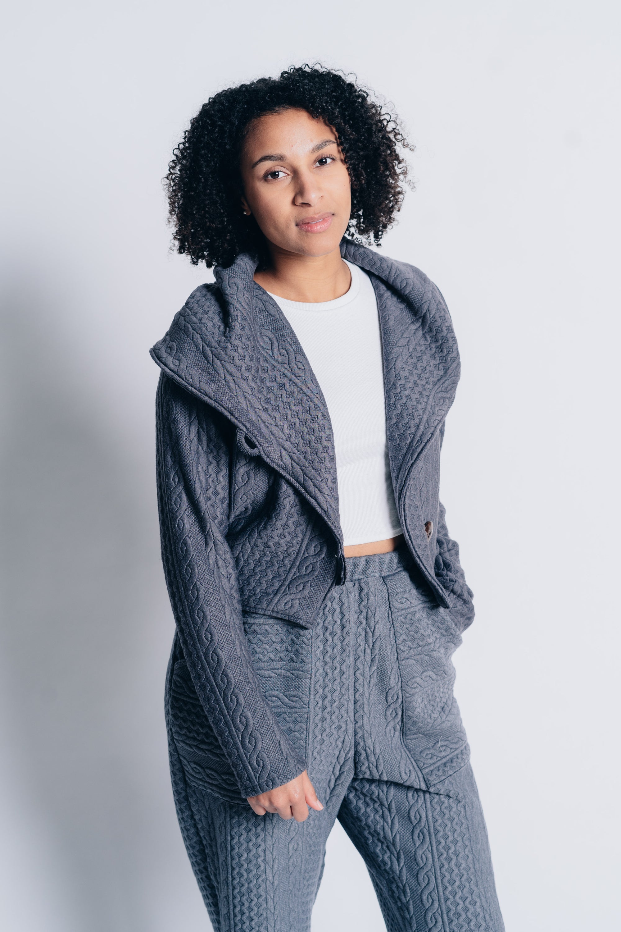 JUSTIFY JACKET HOODIE in OEKO-TEX CERTIFIED fabric in slate grey