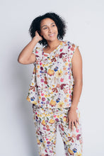Load image into Gallery viewer, EVERYDAY CAP SLEEVE TOP | LINEN - GARDEN PRINT
