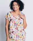 EVERYDAY CAP SLEEVE TOP | LINEN - GARDEN PRINT