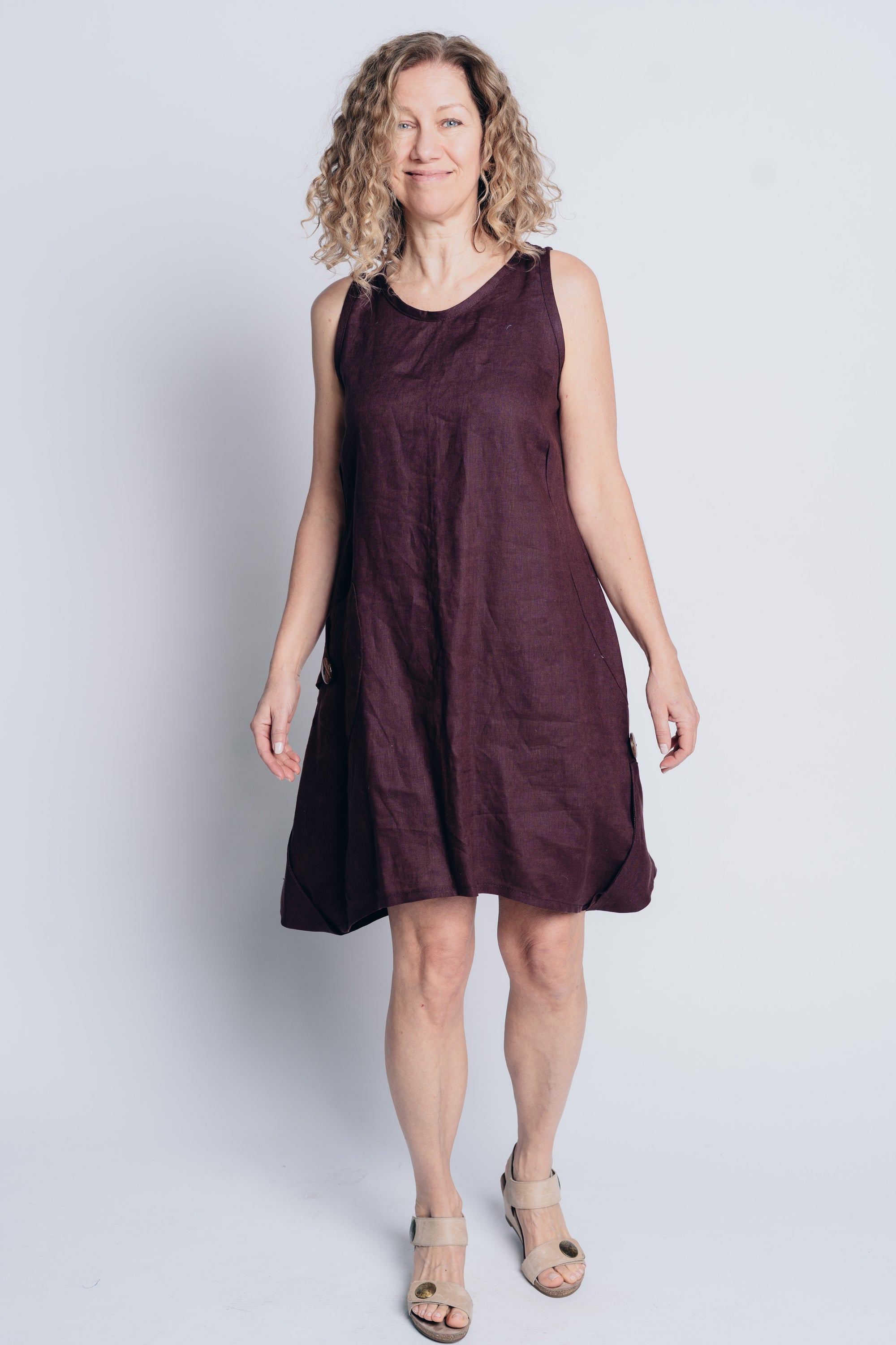 ESSENTIAL JENNA DRESS | LINEN - COFFEE