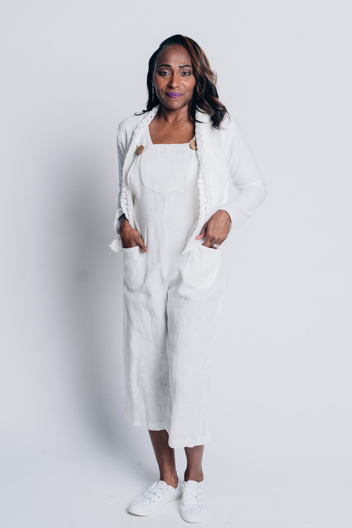 EASY STREET OVERALLS | ORGANIC LINEN - WHITE